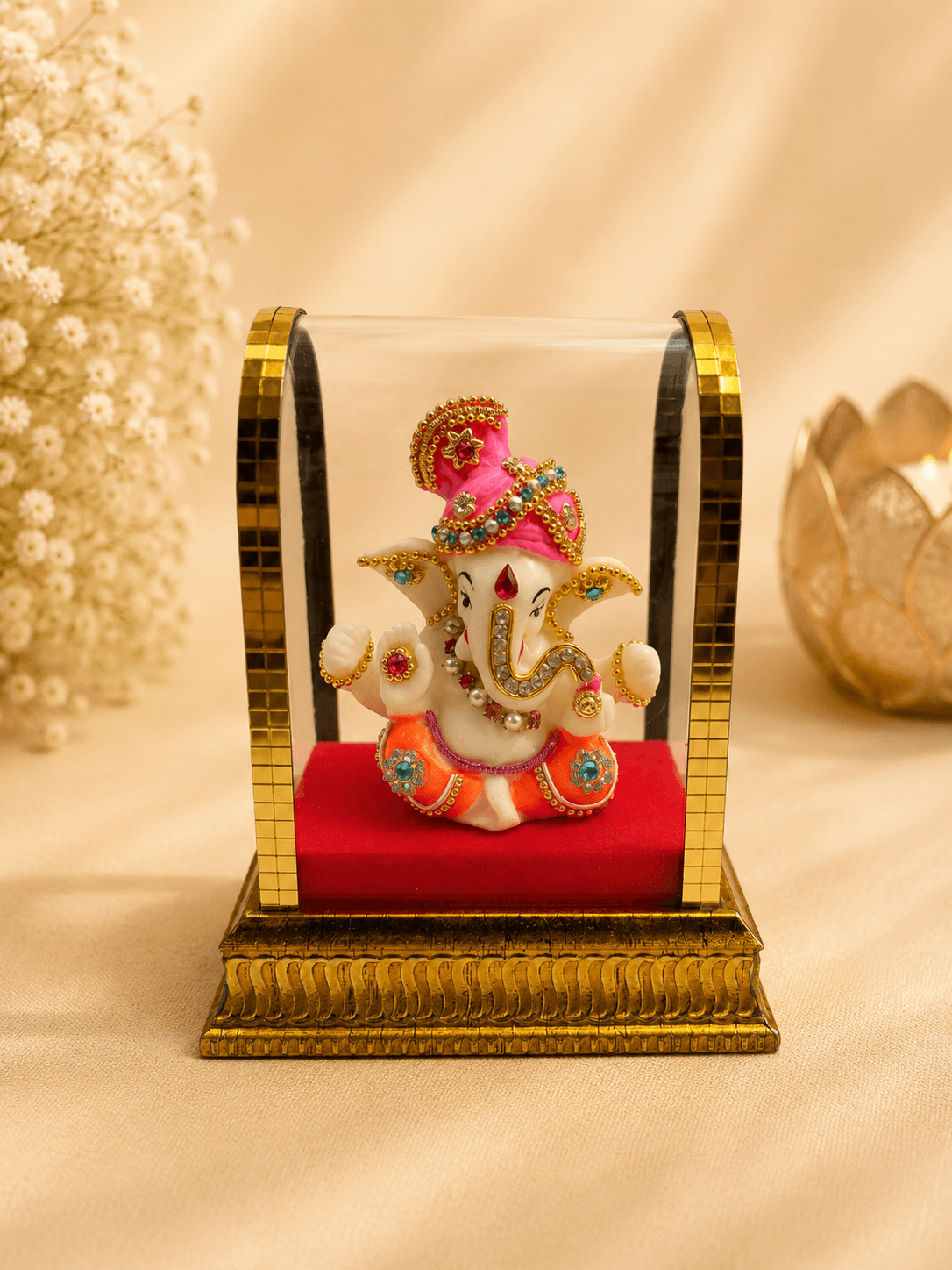 Premium Lord Ganesha Idol with Acrylic Display Case